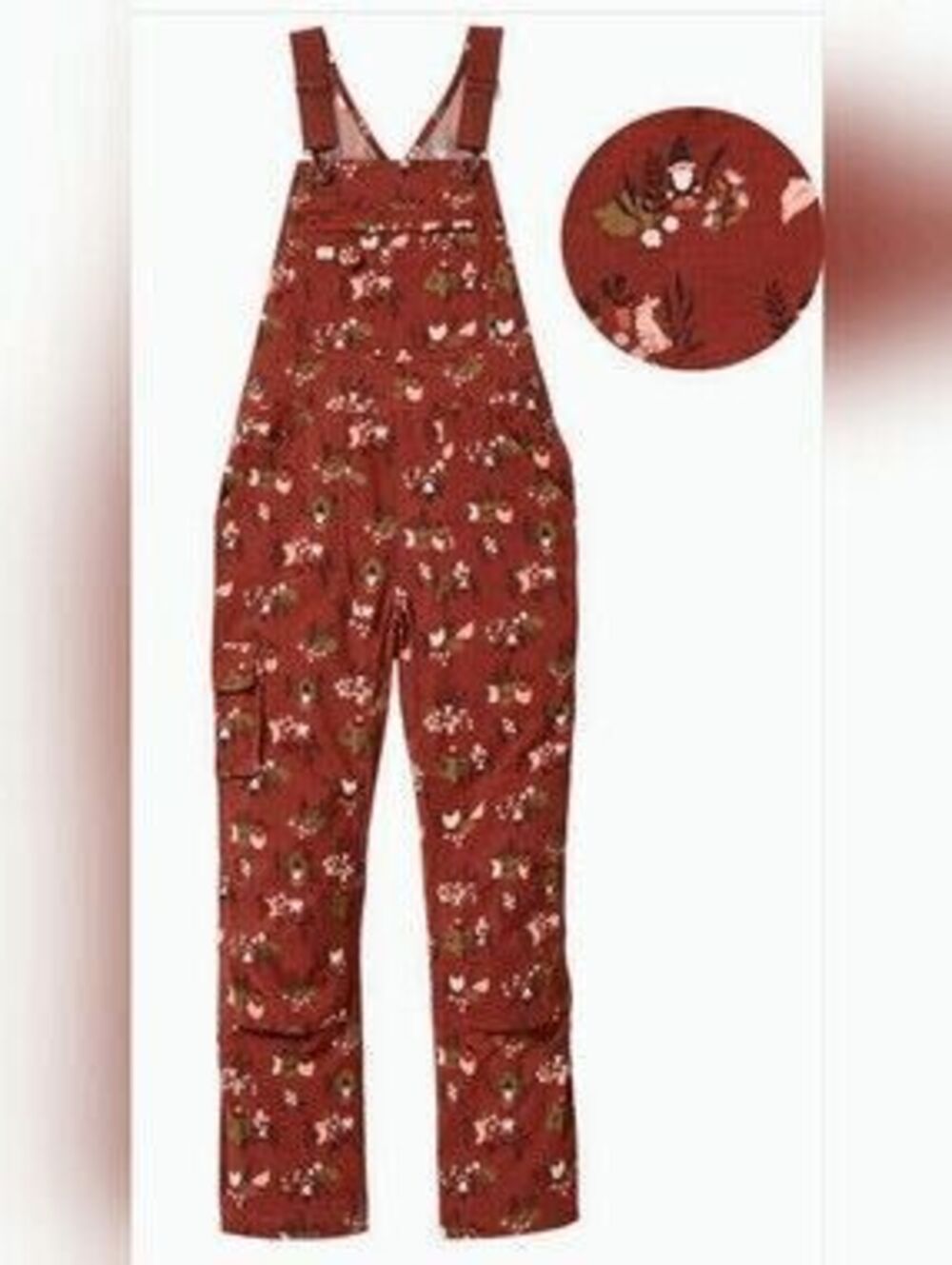 Duluth Trading Co Henna Gnomes Heirloom Gardening Bib Overalls Women's Small x31